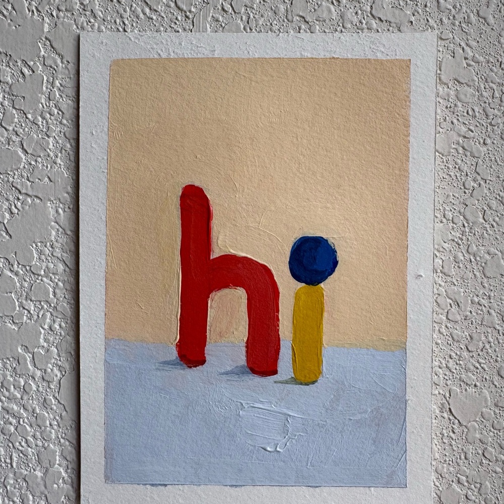 Colorful Abstract 'Hi' Art